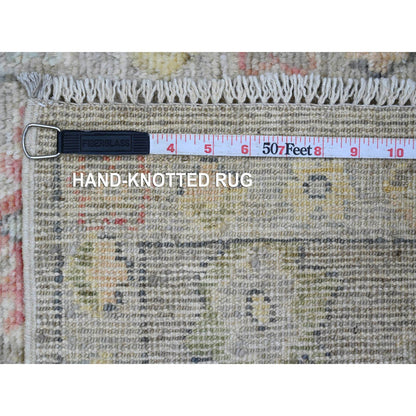 Oushak And Peshawar Wool Hand Knotted Rug Grey 1.11x3.2 -O020326