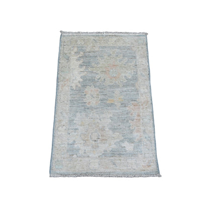 Oushak And Peshawar Wool Hand Knotted Rug Grey 2.0x3.0 -O020327