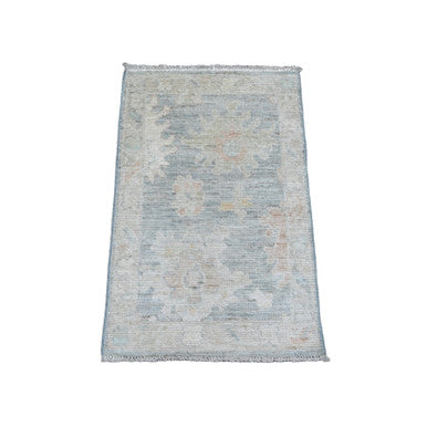 Oushak And Peshawar Wool Hand Knotted Rug Grey 2.0x3.0 -O020327