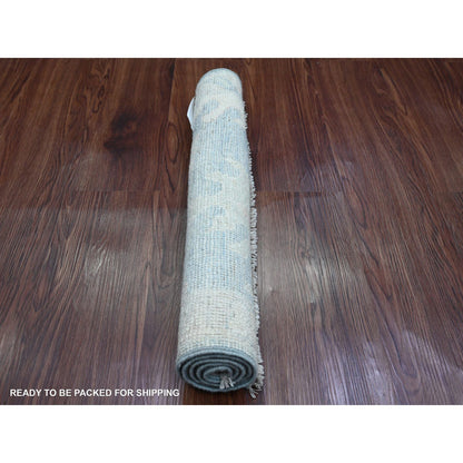 Oushak And Peshawar Wool Hand Knotted Rug Grey 2.0x3.0 -O020327