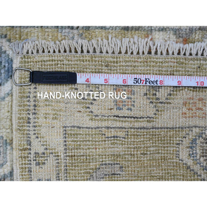 Oushak And Peshawar Wool Hand Knotted Rug Green 2.0x3.2 -O020332