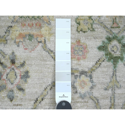 Oushak And Peshawar Wool Hand Knotted Rug Ivory 2.0x2.11 -O020333
