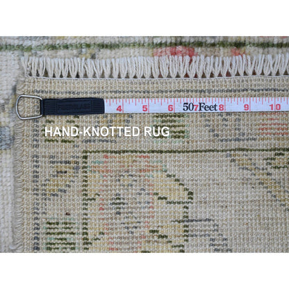 Oushak And Peshawar Wool Hand Knotted Rug Ivory 2.0x2.11 -O020333