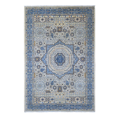 Mamluk Wool Hand Knotted Rug Ivory 5.10x8.8 -O020335