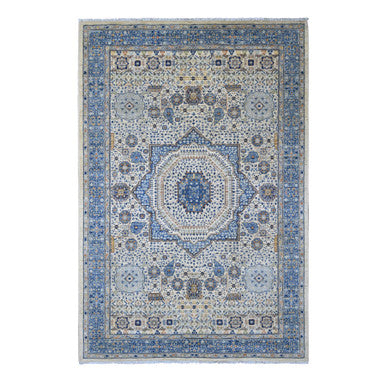 Mamluk Wool Hand Knotted Rug Ivory 5.10x8.8 -O020335