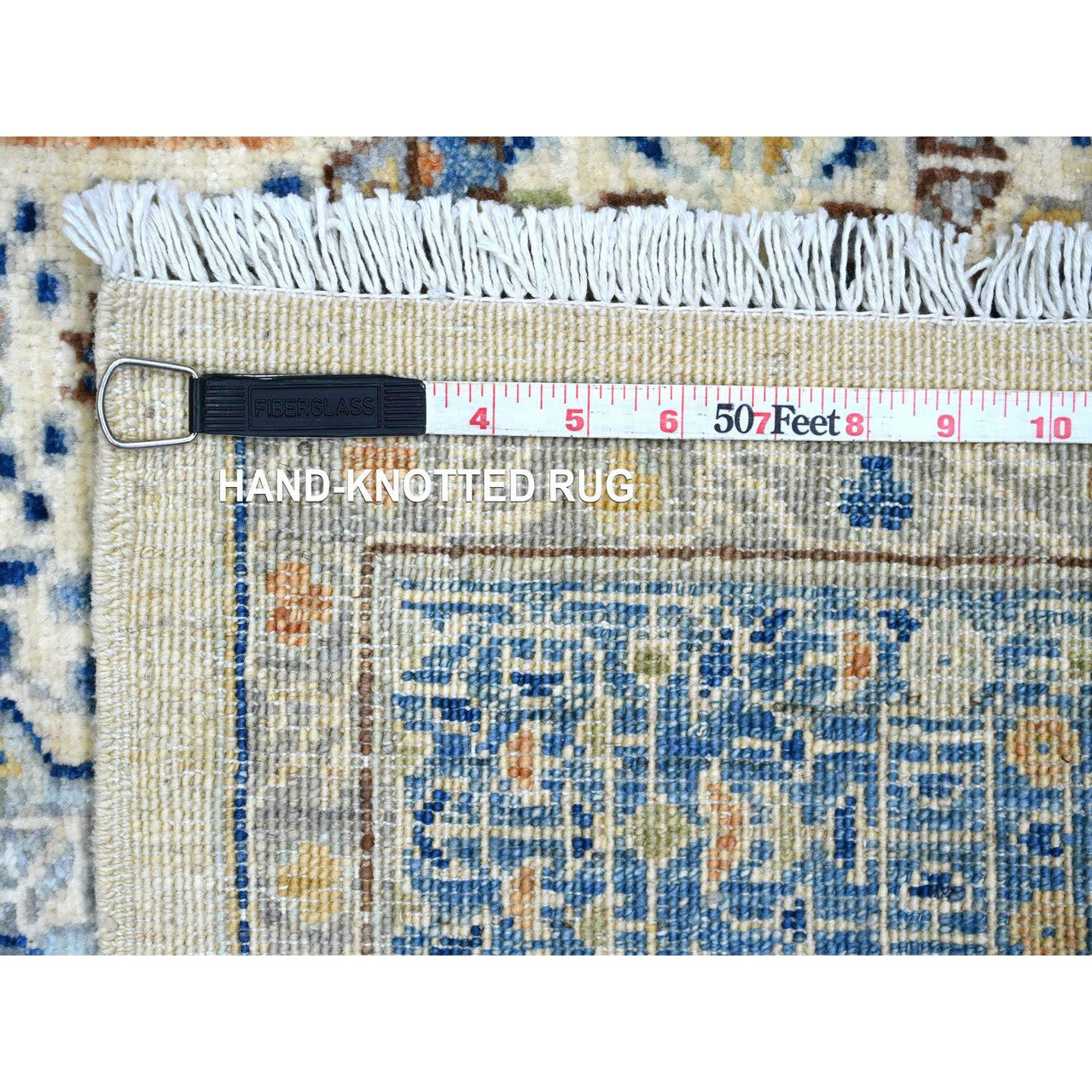 Ivory 5'10" x 8'8" Mamluk Hand knotted Wool Rug - Sku: O020335