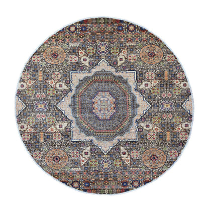 Mamluk Wool Hand Knotted Rug Brown 7.8x7.8 -O020337