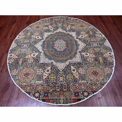Mamluk Wool Hand Knotted Rug Brown 7.8x7.8 -O020337