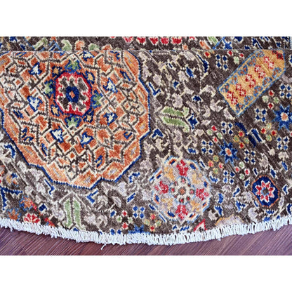 Mamluk Wool Hand Knotted Rug Brown 7.8x7.8 -O020337