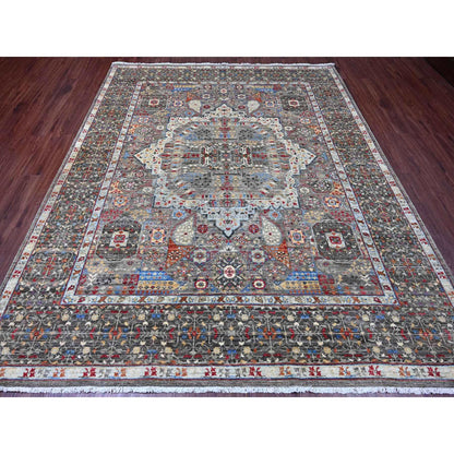 Mamluk Wool Hand Knotted Rug Grey 7.11x9.8 -O020338