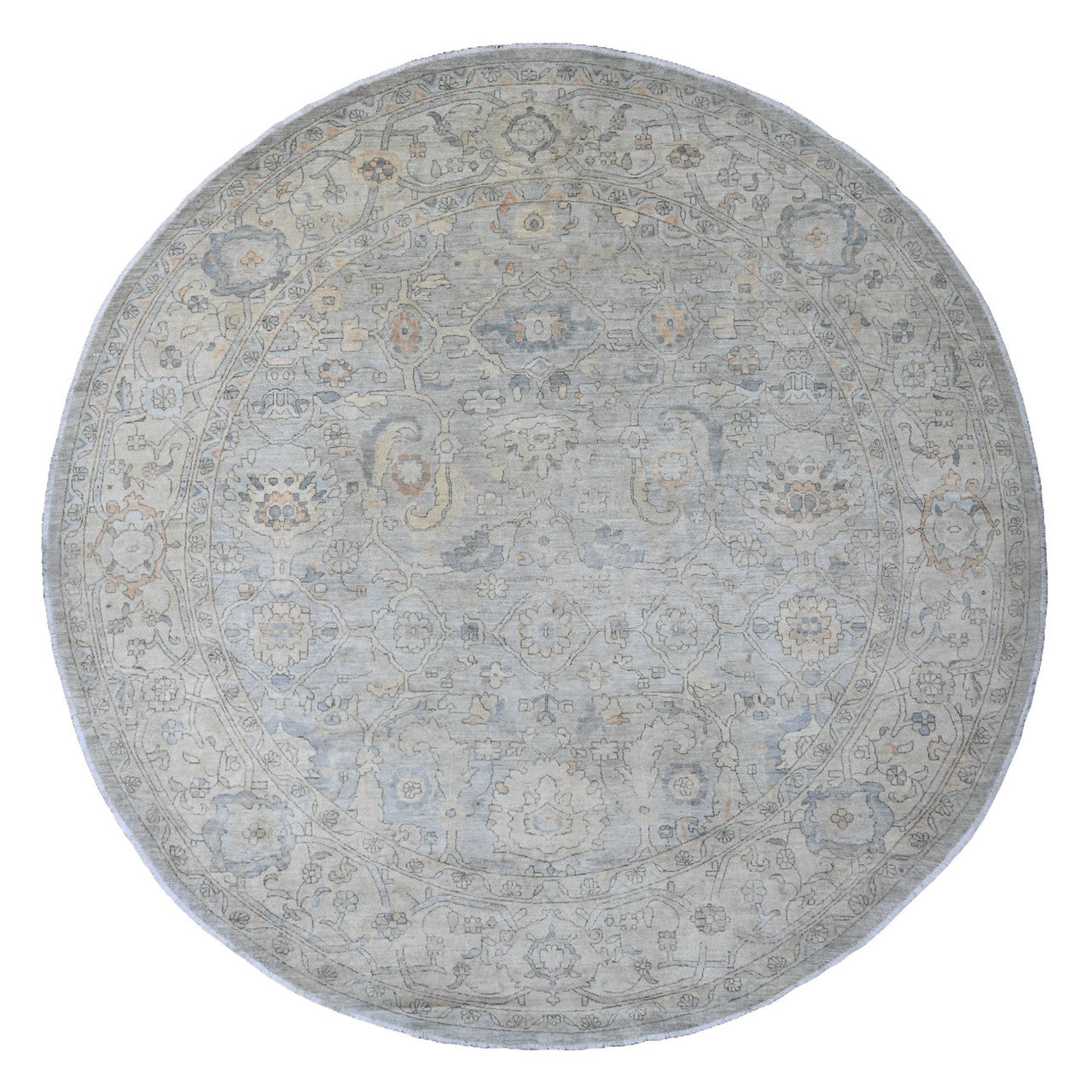 Oushak And Peshawar Wool Hand Knotted Rug Grey 12.0x12.2 -O020339