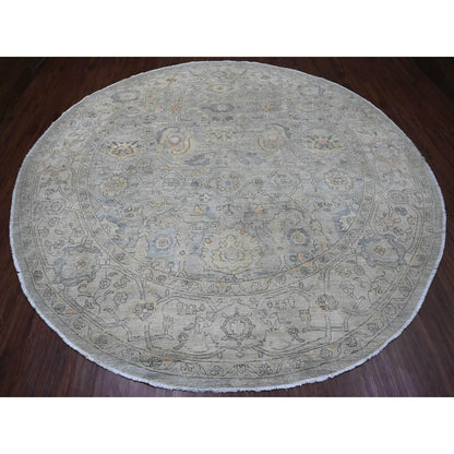 Oushak And Peshawar Wool Hand Knotted Rug Grey 12.0x12.2 -O020339
