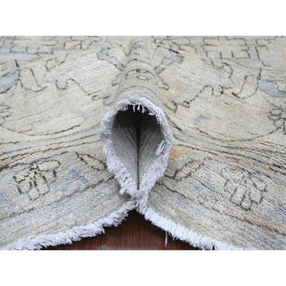 Oushak And Peshawar Wool Hand Knotted Rug Grey 12.0x12.2 -O020339
