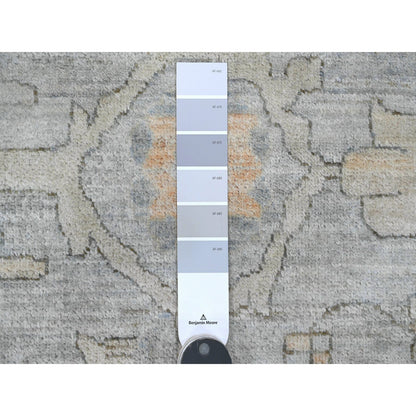 Oushak And Peshawar Wool Hand Knotted Rug Grey 12.0x12.2 -O020339