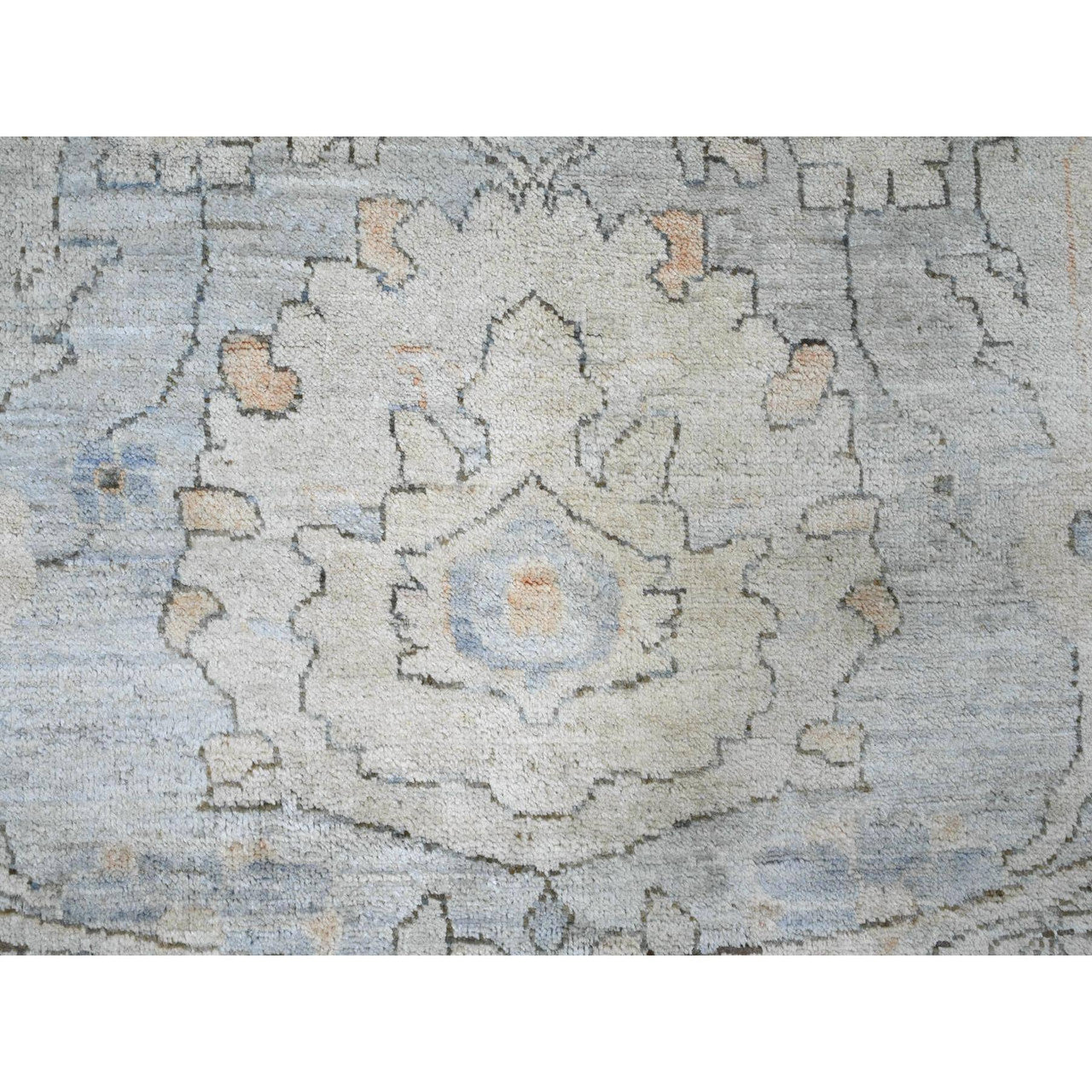 Oushak And Peshawar Wool Hand Knotted Rug Grey 12.0x12.2 -O020339