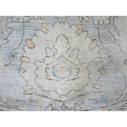 Oushak And Peshawar Wool Hand Knotted Rug Grey 12.0x12.2 -O020339