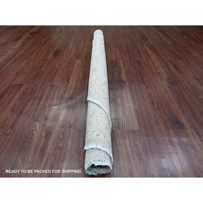 Oushak And Peshawar Wool Hand Knotted Rug Blue 5.10x6.0 -O020342