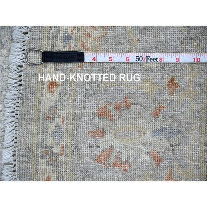 Oushak And Peshawar Wool Hand Knotted Rug Blue 5.10x6.0 -O020342
