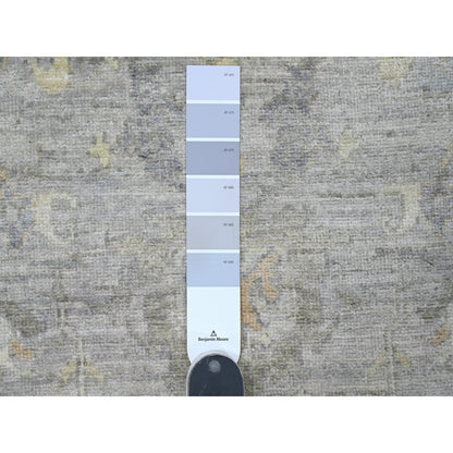 Oushak And Peshawar Wool Hand Knotted Rug Grey 2.7x11.8 -O020351