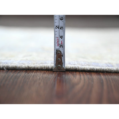 Oushak And Peshawar Wool Hand Knotted Rug Grey 2.7x11.8 -O020351