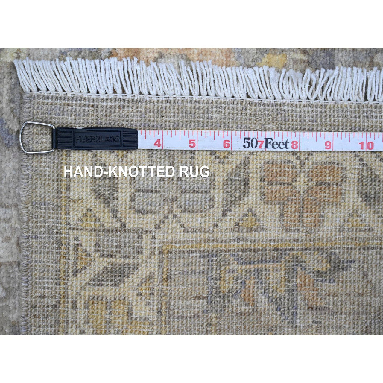 Oushak And Peshawar Wool Hand Knotted Rug Grey 2.7x11.8 -O020351