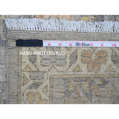 Oushak And Peshawar Wool Hand Knotted Rug Grey 2.7x11.8 -O020351