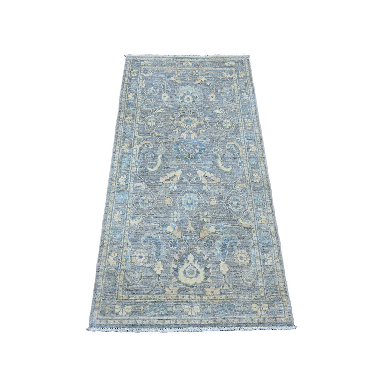 Oushak And Peshawar Wool Hand Knotted Rug Grey 2.9x5.6 -O020352