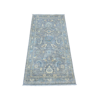 Oushak And Peshawar Wool Hand Knotted Rug Grey 2.9x5.6 -O020352