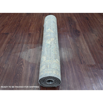Oushak And Peshawar Wool Hand Knotted Rug Grey 2.9x5.6 -O020352
