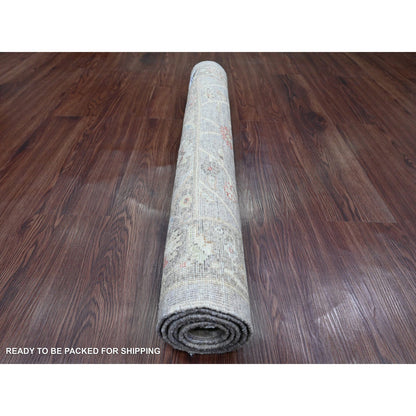 Oushak And Peshawar Wool Hand Knotted Rug Grey 3.1x4.9 -O020353