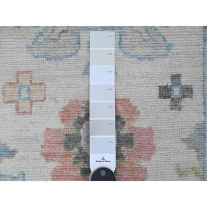 Oushak And Peshawar Wool Hand Knotted Rug Ivory 2.9x16.0 -O020356