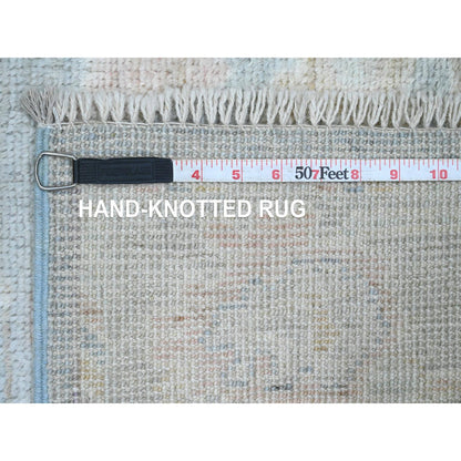Oushak And Peshawar Wool Hand Knotted Rug Blue 2.11x15.6 -O020358