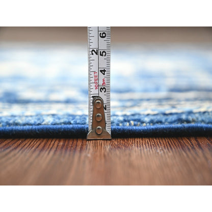 Oushak And Peshawar Wool Hand Knotted Rug Blue 2.9x19.8 -O020359