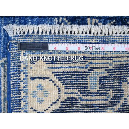 Oushak And Peshawar Wool Hand Knotted Rug Blue 2.9x19.8 -O020359
