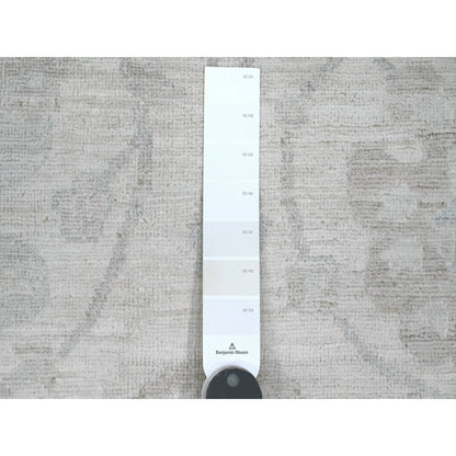 Oushak And Peshawar Wool Hand Knotted Rug Ivory 9.10x13.6 -O020363
