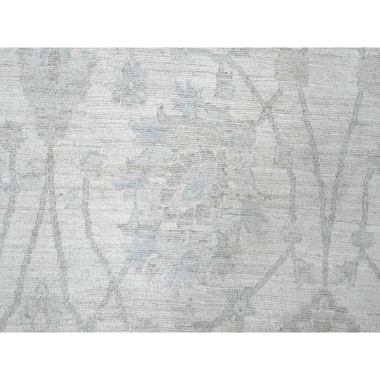 Oushak And Peshawar Wool Hand Knotted Rug Ivory 9.10x13.6 -O020363