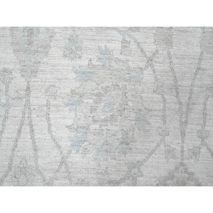 Oushak And Peshawar Wool Hand Knotted Rug Ivory 9.10x13.6 -O020363