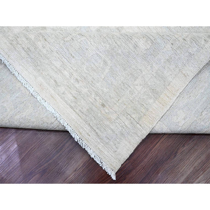 Oushak And Peshawar Wool Hand Knotted Rug Ivory 12.0x15.1 -O020365