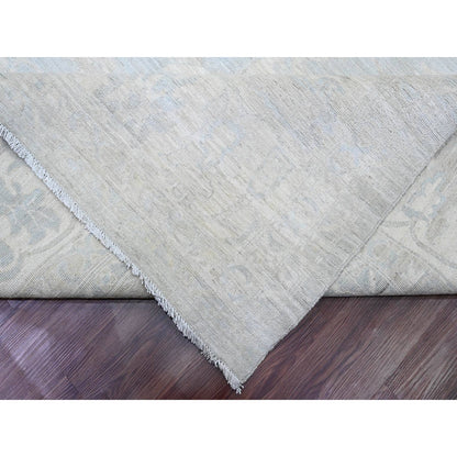 Oushak And Peshawar Wool Hand Knotted Rug Grey 11.10x15.3 -O020366