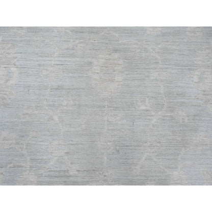 Oushak And Peshawar Wool Hand Knotted Rug Grey 11.10x15.3 -O020366
