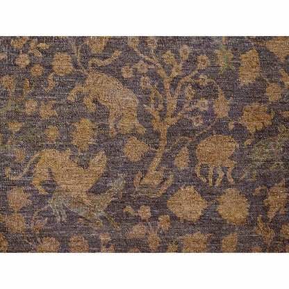 Overdyed & Vintage Wool Hand Knotted Rug Brown 7.8x10.1 -O020372