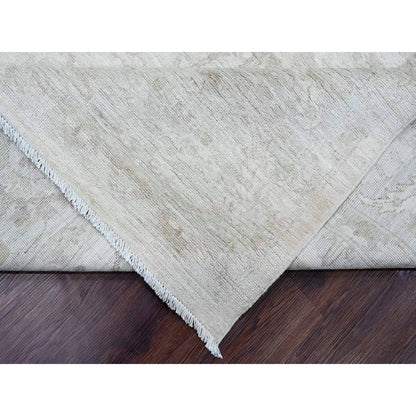 Oushak And Peshawar Wool Hand Knotted Rug Ivory 8.8x11.5 -O020377