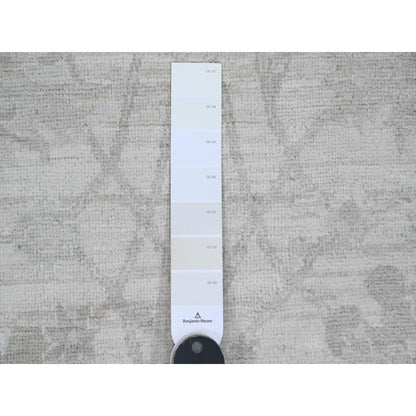 Oushak And Peshawar Wool Hand Knotted Rug Ivory 8.8x11.5 -O020377