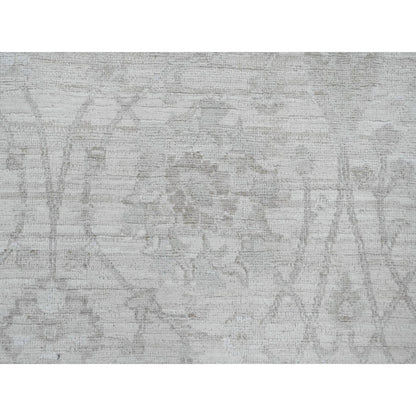 Oushak And Peshawar Wool Hand Knotted Rug Ivory 8.8x11.5 -O020377