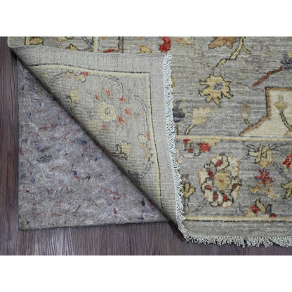 Oushak And Peshawar Wool Hand Knotted Rug Grey 8.11x11.7 -O020379
