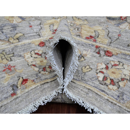 Oushak And Peshawar Wool Hand Knotted Rug Grey 8.11x11.7 -O020379