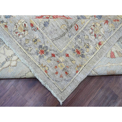 Oushak And Peshawar Wool Hand Knotted Rug Grey 8.11x11.7 -O020379