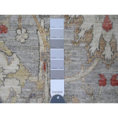 Oushak And Peshawar Wool Hand Knotted Rug Grey 8.11x11.7 -O020379