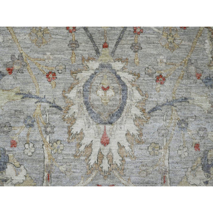 Oushak And Peshawar Wool Hand Knotted Rug Grey 8.11x11.7 -O020379