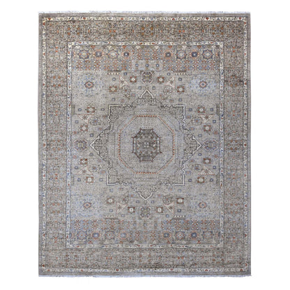Mamluk Wool Hand Knotted Rug Grey 8.1x9.11 -O020382